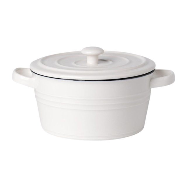 DOLITY Breakfast Bowl Baking Accessory Porcelain Cereal Bowl for Oatmeal Rice Fruit with lid