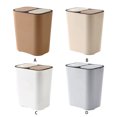 thumbnail image 3 of tredstone Durable And Multi-purpose Dual Compartment Trash Bin Rectangle Plastic Push-button Trash Can Easy Coffee 29X21X33CM, 3 of 6