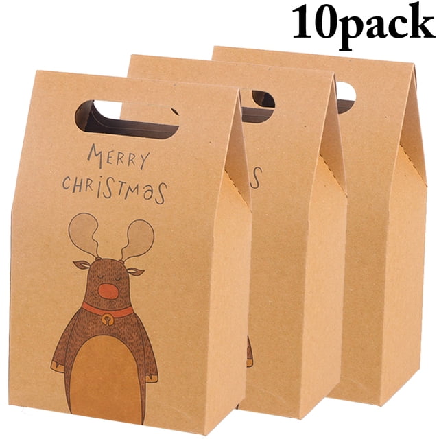 Boîte à Friandises de Noël Dessin Animé Boîte à Friandises Créative Boîte en Papier Kraft