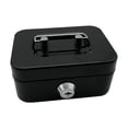 thumbnail image 4 of Lipstore Cash Box with Lock Case with Top Handle Portable Souvenir Box Treasure Chest Black, 4 of 10