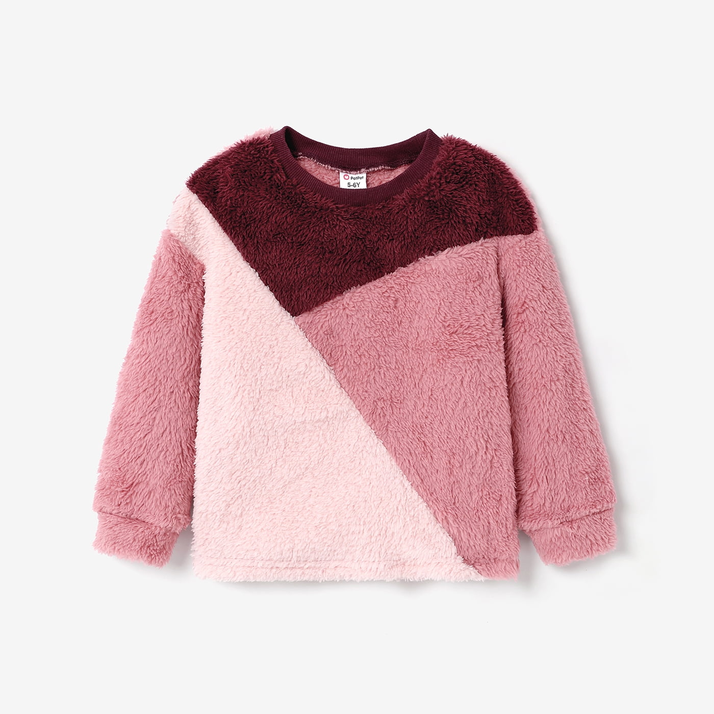 PatPat Chandail Molletonné à Blocs de Couleur Doux pour Fille, Taille 5-12