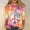 ZA-Pink, variant on Aboser Peace Sign Hippie Shirts for Women 3/4 Length Sleeve Tops Fashion Floral Graphic Tees Loose Fit Comfy Clothes Vintage Hippie Costume Clothes