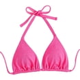 thumbnail image 4 of Hemlock Plus Size Triangle Bikini Top, Triangle Bikini Top, Backless Beach Swimsuit, Plus Size With Stretch Fabric, Comfort Fit, Pink Backless Beach Swimsuit, Pink L, Size L-4XL, 4 of 9