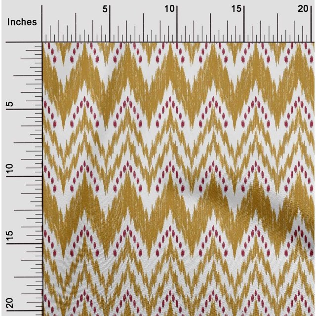 oneOone Tissu Popeline de Coton Chevron Ikat Imprimé 1 Yard 56 Pouces de Large