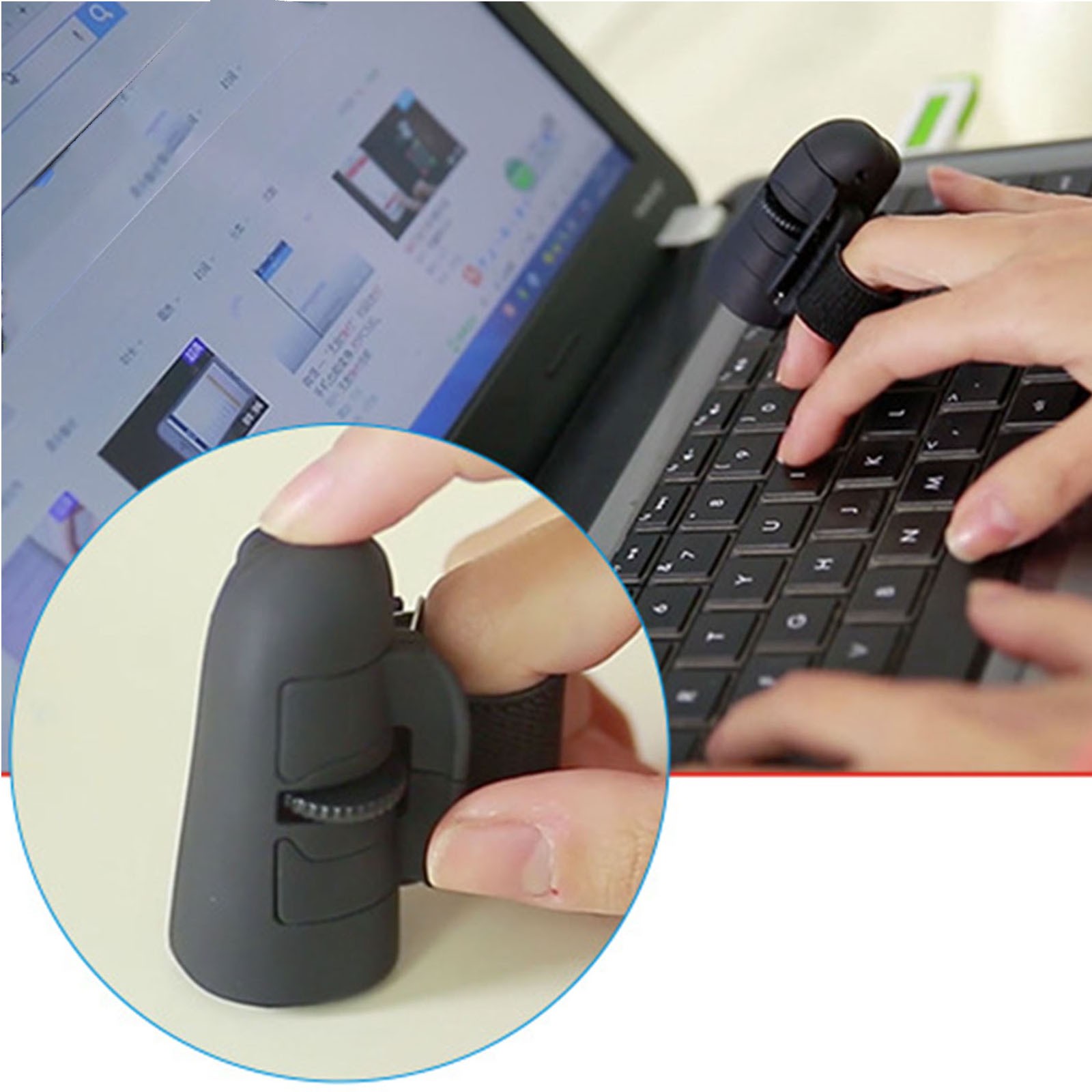 PEONAVET Wireless Mouses Wireless Mouses High Speed Wireless Finger Mouse Mini 2.4GHz USB Wireless Lazy Finger Rings Optical Mouse 1600dpi for PC Laptop Desktop