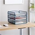 thumbnail image 2 of Scranton & Co 3-Tray Steel Metal Desk Organizer in Blue Finish, 2 of 20