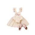 thumbnail image 2 of EYIIYE Baby Girls One-Piece Romper Lace Tutu Dress with One Letter Print, 2 of 8
