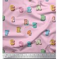 thumbnail image 1 of Soimoi Cotton Voile Fabric Numbers & Alphabets Text Print Fabric by The Yard 56 Inch Wide, 1 of 3