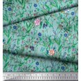 thumbnail image 2 of Soimoi Green polyester Crepe Fabric Leaves & Floral Print Fabric by The Yard 42 Inch Wide, 2 of 3