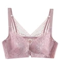 thumbnail image 2 of TIMIFIS Womens No Steel Ring Front Close Bra Plus Size Seamless Unlined Underwear for Large Bust Solid Color Lace Brassiere, 2 of 8