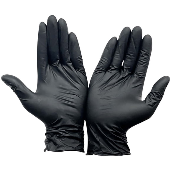 Dadatutu Black Nitrile Gloves 100Pcs Rubber Gloves Disposable, Thickened, Chemical/Tear/Puncture Resistant, Anti Static, Latex and Powder Free, Cleaning Gloves Used for Food Prep/Care