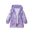 thumbnail image 2 of Girls' Spring Thin Hooded Zipper Coat , Colorful Cool Top For Outdoor Activities Purple 5 Years, 2 of 4
