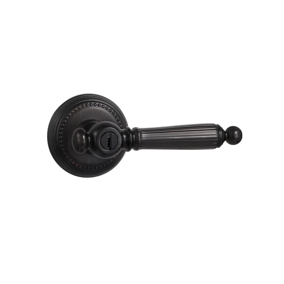 SORWDUERM 1 Paquet Levier de Porte en Bronze Huilé avec Serrure et Clé Poignée d'Entrée de Porte Levier de Porte Chambre et Salle de Bain Alliage de Zinc