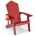 thumbnail image 1 of Costway Chaise Adirondack de Patio en HIPS avec Porte-Gobelet, Résistante aux Intempéries, Extérieur, 380 Lb, Rouge, 1 of 10