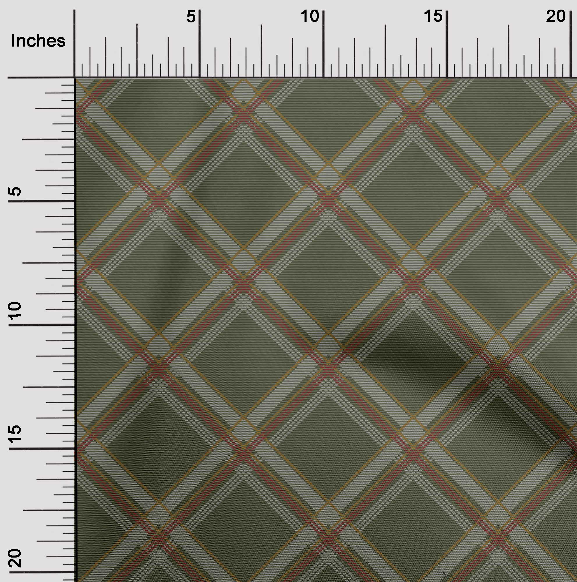 oneOone Cotton Poplin Fabric Tartan Check Print Fabric BTY 56 Inch Wide