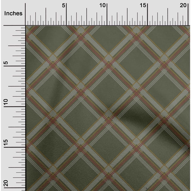 oneOone Georgette Viscose Fabric Tartan Check Decor Fabric Printed BTY 42 Inch Wide