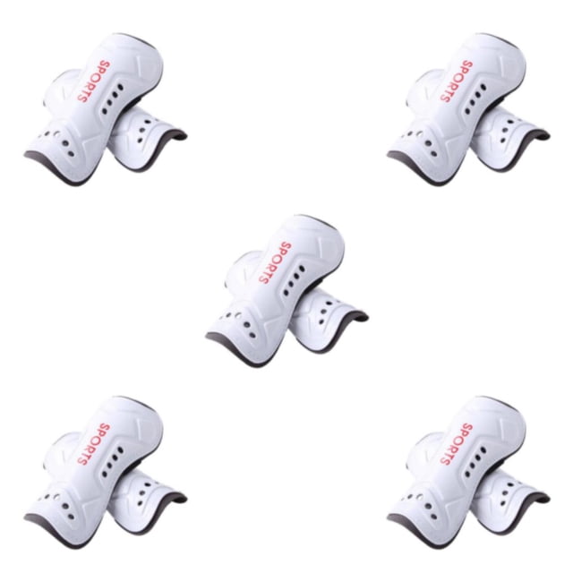 Baohd Durable Construction Calf Protector For Adult Soccer Training Adjustable Protective Leg Sleeves kid white 5Set