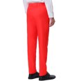 thumbnail image 3 of INSPIRE CHIC Pantalon Habillé pour Homme, devant Plat, Coupe Droite, Uni, Bal de Promo, 30, Rouge, 3 of 6