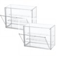thumbnail image 1 of Oleegame 2PC Spoon And Lid Rest Clear Acrylic Display Case 3 Tier Display Shelf With 2 Movable Plates Stackable Showcase With Door For Action Figures White, 1 of 3