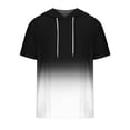 thumbnail image 3 of Besolor Mens Casual Hooded Tops Gradient Drawstring Short Sleeve Shirts Sports ness Pullover Summer Blouse, 3 of 4
