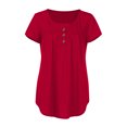 thumbnail image 5 of Ketyyh-chn99 Chemises pour Femmes Gilet pour Femmes Femme Adulte Col Rond Manches Courtes Hauts T-Shirt Imprimés Blouse Ample Rouge,TG, 5 of 5