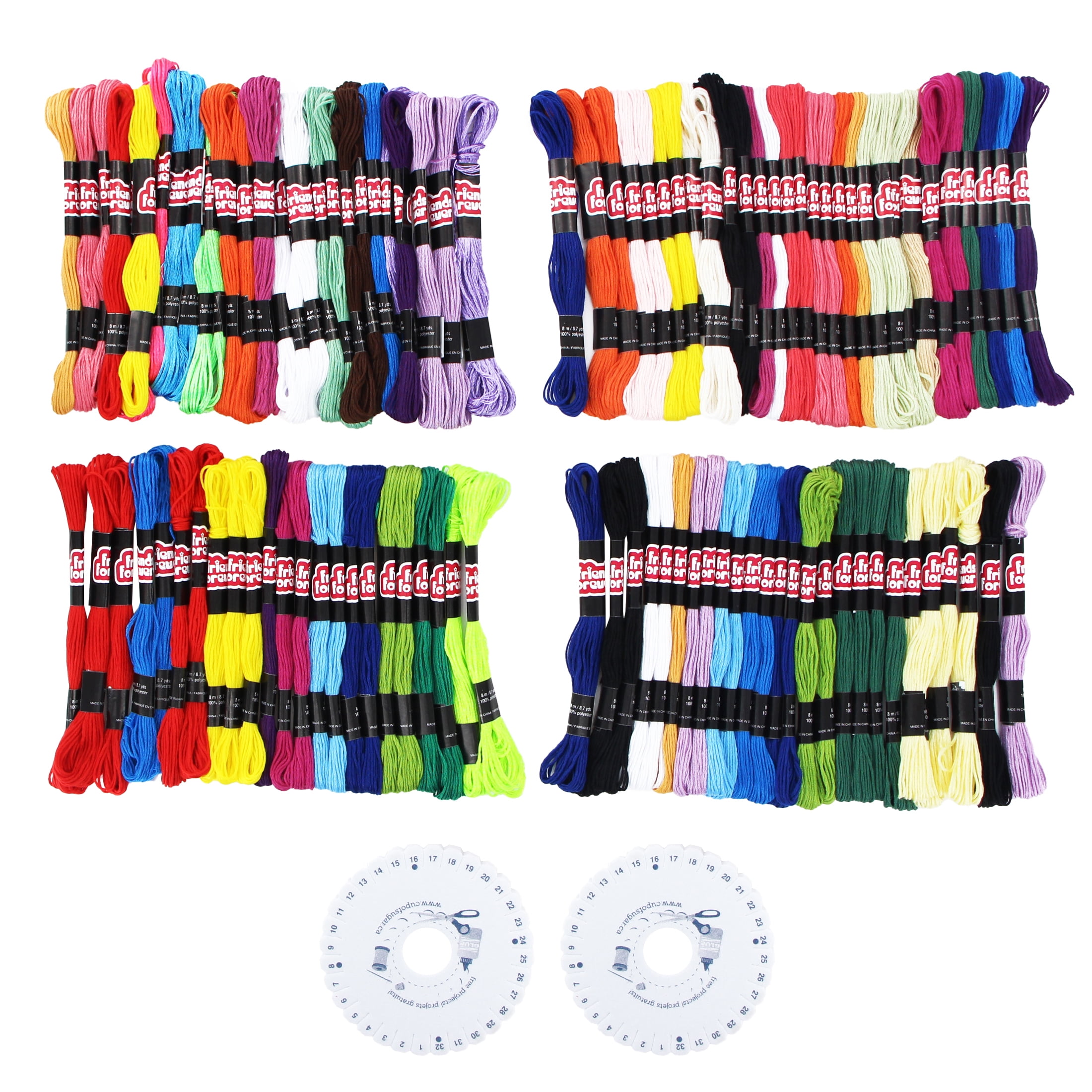 FRIENDS FOREVER Embroidery Floss Solids 105-Skein Pack