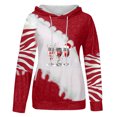 thumbnail image 2 of Pull de Noël à Capuche pour Femmes en Solde Mode Décontractée Imprimé de Noël Blouse à Manches Longues avec Poche, 2 of 5