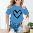 thumbnail image 4 of WEAIXIMIUNG Pyjama pour Grandes Filles Pyjama Fille Enfant Mignon Graphique Col Rond Manches Courtes T-Shirt d'Été Décontracté T-Shirt 110, 4 of 6