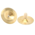 thumbnail image 2 of Hand Cymbal Gong, Smoothly Wood Handle Sturdy 2 Pcs Copper Safe Fine Made Kid Cymbals  For Education, 2 of 8