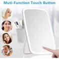 thumbnail image 1 of FeelGlad Miroir de Maquillage avec Lumière, Miroir de Meuble-Lavabo Éclairé avec Écran Tactile, Miroir de Maquillage de Table Rechargeable par USB, Luminosité LED Réglable, Blanc, 1 of 6