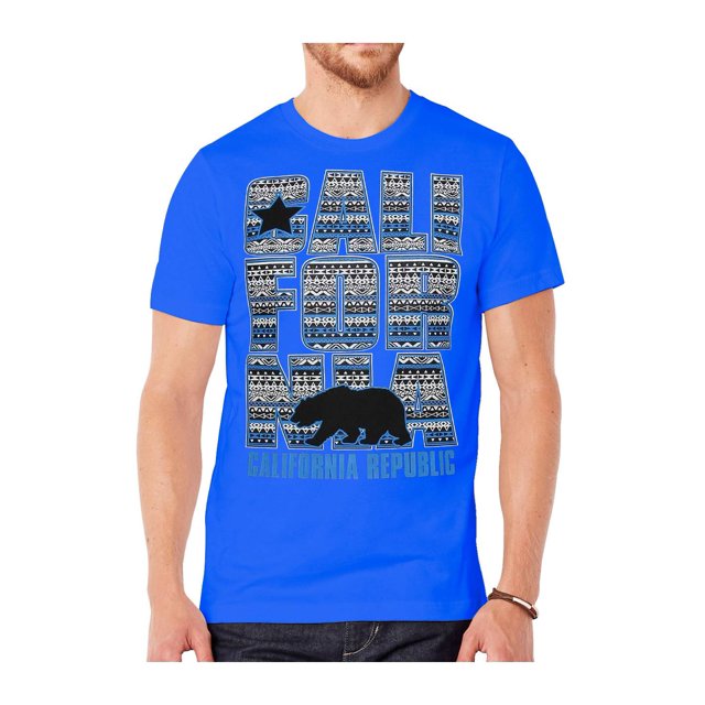 T-Shirt à Motif Tribal Bleu République de Californie pour Homme - Royal - Très Grand