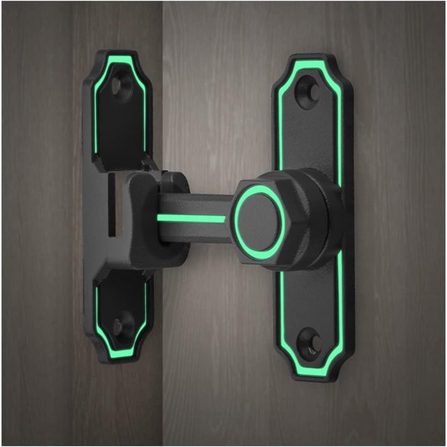 ORUYROP Luminous Black Sliding Bolt Locks, Flip Door Locks,Wardrobe Locks,Heavy Duty Gate Latch Clasp Lock