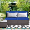 thumbnail image 1 of Costway 2PCS Patio Rattan Armless Sofa Sectional Furniture W/Navy Cushion, 1 of 10