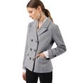thumbnail image 4 of INSPIRE CHIC Women's Winter Worsted Notched Lapel Double Breasted Short Peacoat, 4 of 6