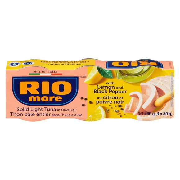 Rio Mare Thon Pâle Entier dans l'Huile d'Olive au Citron et au Poivre