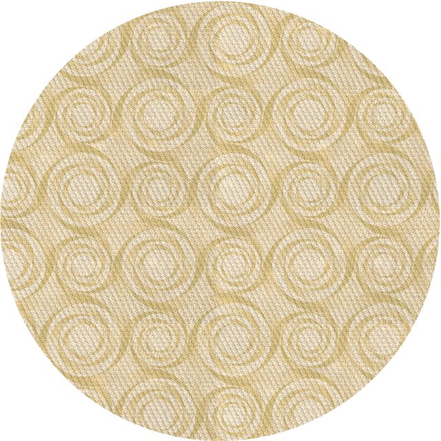 Ahgly Company Tapis d'Intérieur Ronds de Style Transitionnel Lavables à la Machine, Kaki et Or, 4 Pieds Rond
