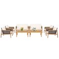 thumbnail image 1 of Patiojoy 8-Piece Patio Acacia Wood Furniture Set Outdoor PE Rattan Conversation Set with Removable Cushions, 1 of 9