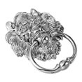 thumbnail image 4 of Antique Lion Head Door Knocker Front Door Handle Silver Tone Pull Ring, 4 of 7