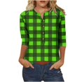 thumbnail image 4 of Birdeem Blouses pour Femmes T-Shirt Imprimé à Boutons Manches 3/4 Ample, 4 of 9
