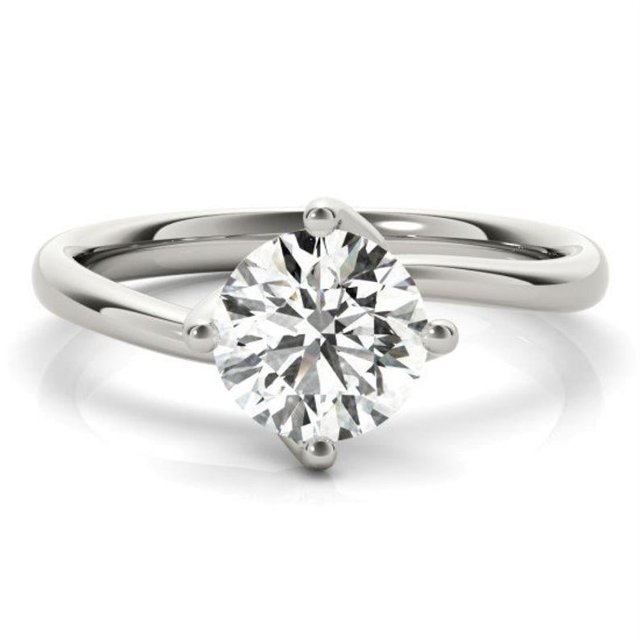 2.00 Ct Solitaire Round Natural Moissanite Wedding Beautiful Rings for Women Solid 18K White Gold