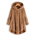 thumbnail image 1 of yoeyez Recent Orders Placed Fall Winter Cardigan for Women 2024 Oversized Open Front Fleece Jackets Solid Fuzzy Buttons Teddy Coats Outwear With Pockets, 1 of 7
