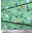 thumbnail image 3 of Soimoi Poly Georgette Fabric Fish,Coral & Starfish Ocean Print Sewing Fabric Yard 42 Inch Wide, 3 of 3