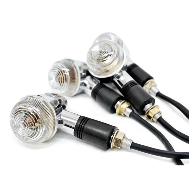 Krator Motorcycle 4 pcs Clear Bullet Turn Signals Lights Compatible with Yamaha Road Star Silverado XV Midnight