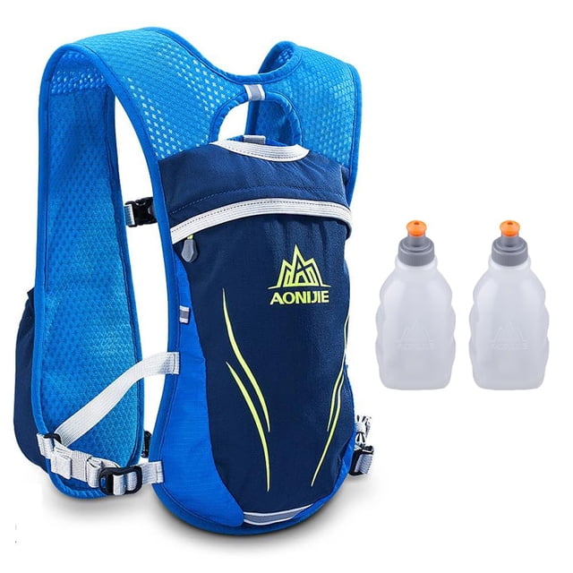 Hydration Backpack with 2*250ML Bottle 5.5L Running Hydration Vest Breathable and Lightweight Marathon Trail Running Backpack for Cycling, Climbing and Hiking