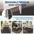 thumbnail image 3 of Garvee 2'x6' Modern Bordered Rug Solid Runner Rug, Geometric Washable Rugs Stain Resistant Low Pile Rug Non Slip Indoor Outdoor Carpet for Hallway Bedroom Home Office, Black and Coffee, 3 of 8
