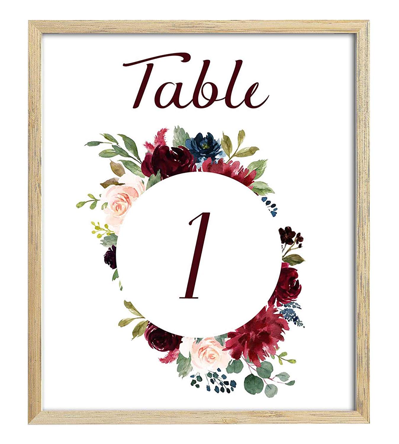 Darling Souvenir Chiffres de Table Floraux à Impression Recto Verso Réception de Mariage Cartes Décoratives pour Dessus de Table-5 Pouces" x 7 Pouces" (1 à 20) Pouces