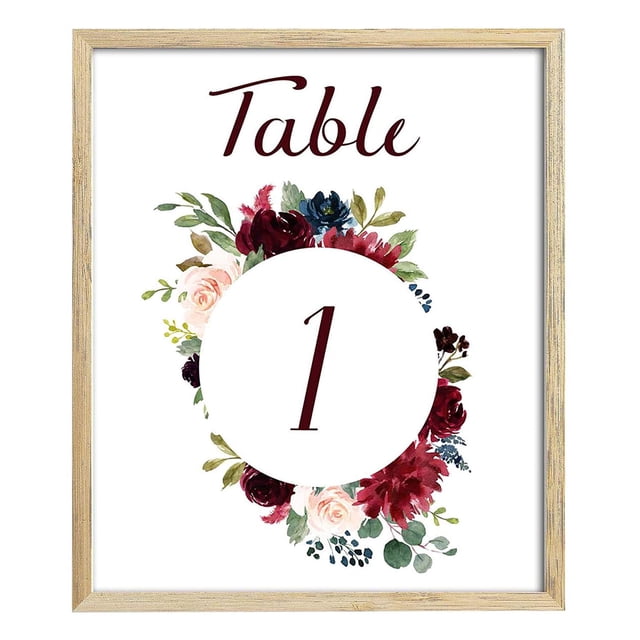 Darling Souvenir Double Sided Print Floral Table Numbers Wedding Reception Decorative Table Top Cards-4"" x 6"" (1 to 30)"