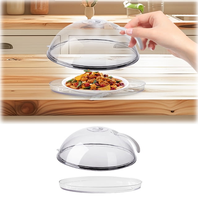 Microwave Plate Cover Transparent Cover An Ti Splatter Lid With Steam Vents Holes And Handle Microwave Cover For Food Microwave Oven Heating Cover Oil Proof Cover Including Base