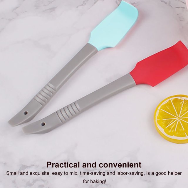 Spatule à Gâteau en Silicone Résistante à la Chaleur Racloir en Caoutchouc Crème Antiadhésif Spatule de Cuisine en Silicone Racloir en Caoutchouc Ustensile pour Mélanger Cuisson, Rouge