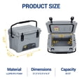 thumbnail image 3 of Kojooin 20 Quart Camping Cooler with Wheels, Portable Insulated Rolling Cooler Box with Lockable Lid for Beach or Picnic, 3 of 8